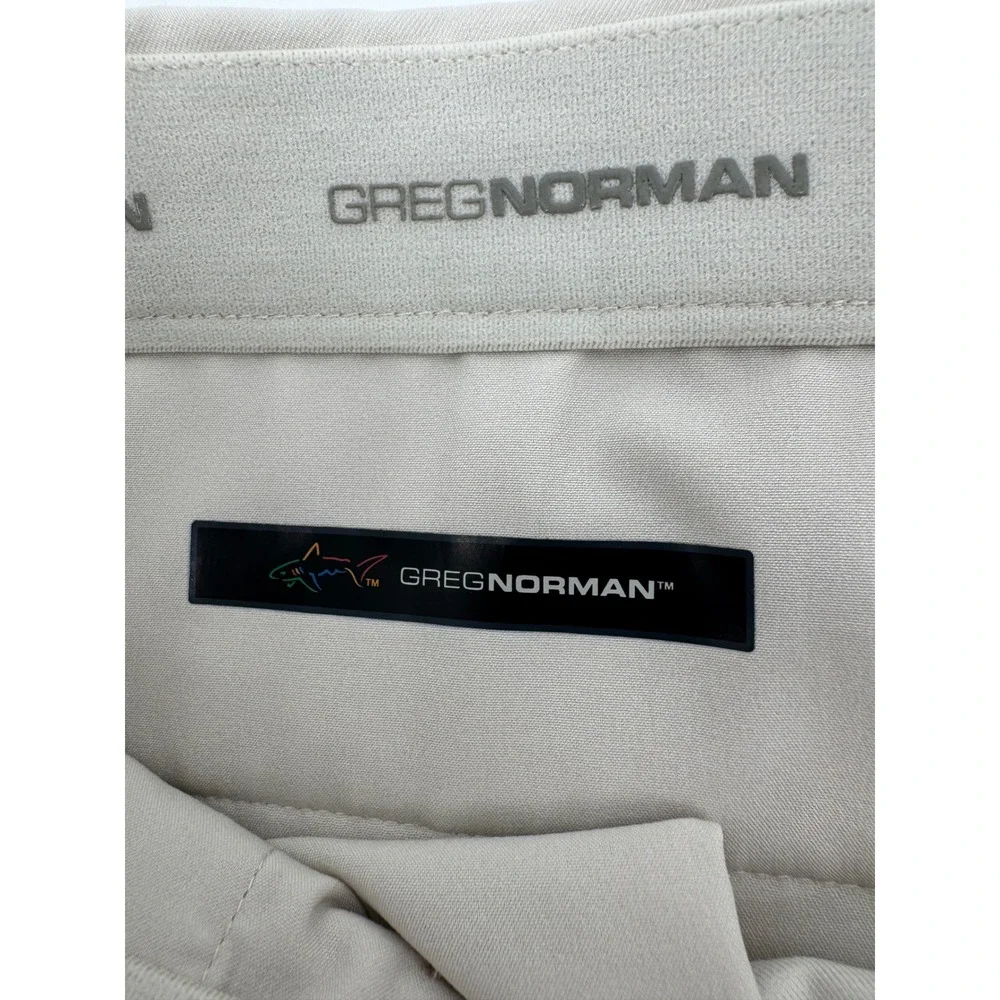 Greg Norman Golf Pants Men 36x32 Classic‎ Stretch Performance Beige Straight